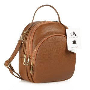 Rucsac dama din piele naturala DiAmanti Amato Cuoio Scuro